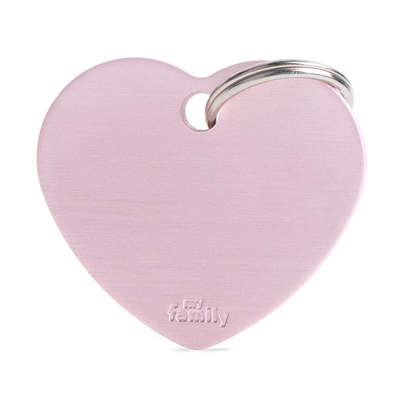 Médaille Basic Coeur Grand Aluminium Rose