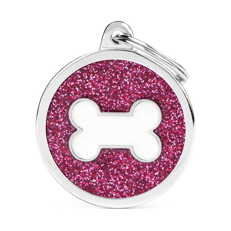 Médaille Shine Os Grand Rond Glitter Rose