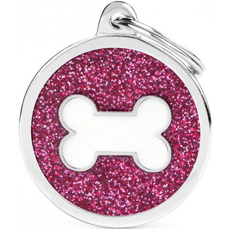 Médaille Shine Os Grand Rond Glitter Rose/Blanc GL05PINK My Family 17,90 € Ornibird