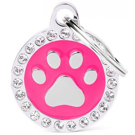 Médaille Glam Patte Cercle Fuchsia Strass BH26GM02 My Family 32,90 € Ornibird