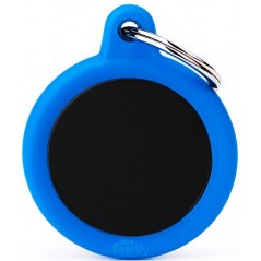 Médaille Gomme Cercle Aluminium Noir/Bleu à 16,90 € - My Family - HTA04BLUEMP - Médaille pour gravure