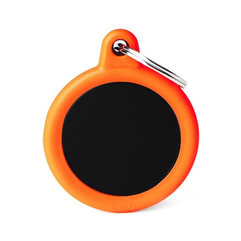 Médaille Gomme Cercle Aluminium Orange/Noir