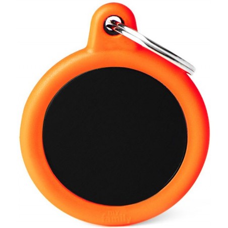 Médaille Gomme Cercle Aluminium Orange/Noir à 16,90 € - My Family - HTA04ORANGEMP - Médaille pour gravure