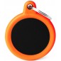 Médaille Gomme Cercle Aluminium Orange/Noir