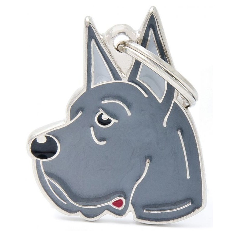 Médaille Chien Dogue Allemand Bleue 1