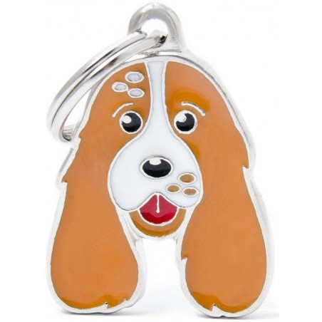 Médaille Chien Cocker Blanc et Orange à 18,90 € - My Family - MF12WHITEBROWN - Médaille pour gravure