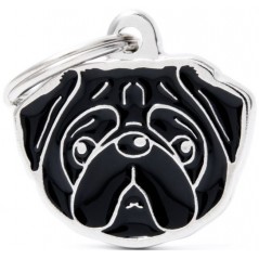 Médaille Chien Carlin Noir à 18,90 € - My Family - MF18NBLACK - Médaille pour gravure