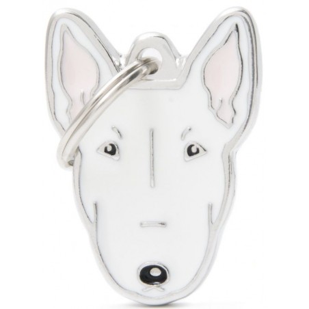 Médaille Chien Bull Terrier Blanc à 18,90 € - My Family - MF21NWHITE - Médaille pour gravure