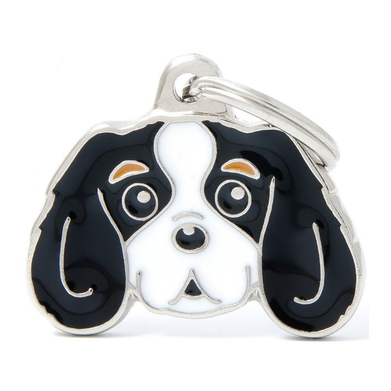 Médaille Chien Cavalier King Noir et Blanc