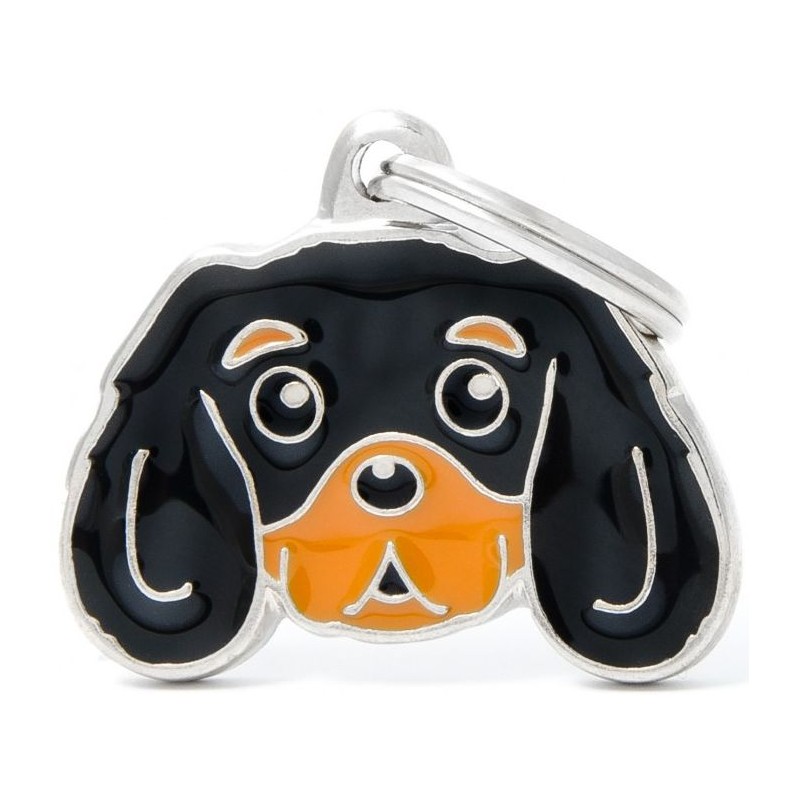 Médaille Chien Cavalier King Noir et Feu