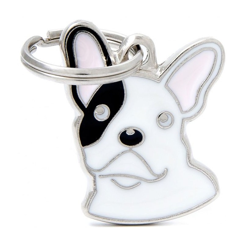 Médaille Chien Bouledogue Français Blanc