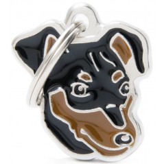 Médaille Chien Pinscher Noir et Brun à 18,90 € - My Family - MF26NBLACK - Médaille pour gravure