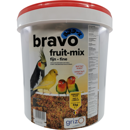 Bravo Fruit Mix Fine en seau 5kg - Bird-X 102033050 Grizo 30,20 € Ornibird