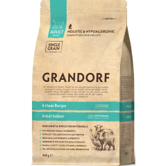 Chat Indoor - 4 Viandes 400gr - Grandorf à 6,55 € - Grandorf - GDCD0540 - Grandorf