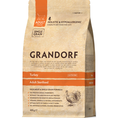 Chat Sterilized - Dinde 400gr - Grandorf à 6,55 € - Grandorf - GDCD0740 - Grandorf