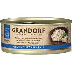 Chat Filet de Poulet et Filet de Bar 70gr - Grandorf GDCW0207 Grandorf 1,90 € Ornibird