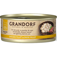 Chat Filet de Poulet et Filet de Canard 70gr - Grandorf à 1,90 € - Grandorf - GDCW0307 - Grandorf