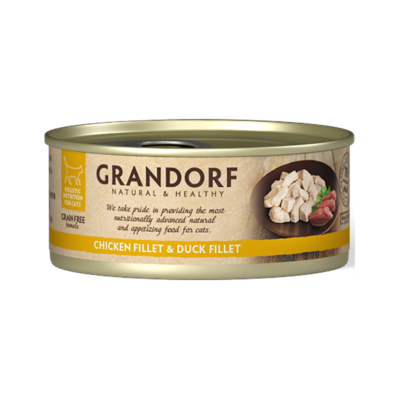 Chat Filet de Poulet et Filet de Canard 70gr - Grandorf