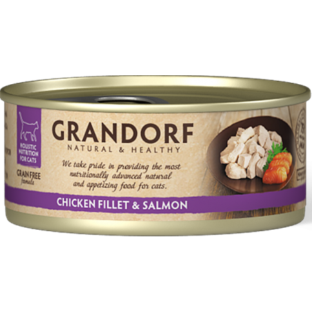 Chat Filet de Poulet et Filet de Saumon 70gr - Grandorf GDCW0407 Grandorf 1,90 € Ornibird