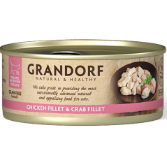 Chat Filet de Poulet et Filet de Crabe 70gr - Grandorf à 1,90 € - Grandorf - GDCW0507 - Grandorf