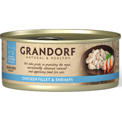 Chat Filet de Poulet et Crevette 70gr - Grandorf à 1,90 € - Grandorf - GDCW0607 - Grandorf