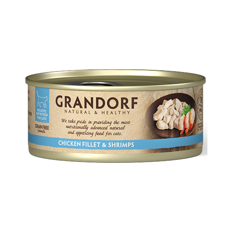 Chat Filet de Poulet et Crevette 70gr - Grandorf