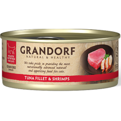 Chat Filet de Thon et Crevettes 70gr - Grandorf à 1,90 € - Grandorf - GDCW0907 - Grandorf