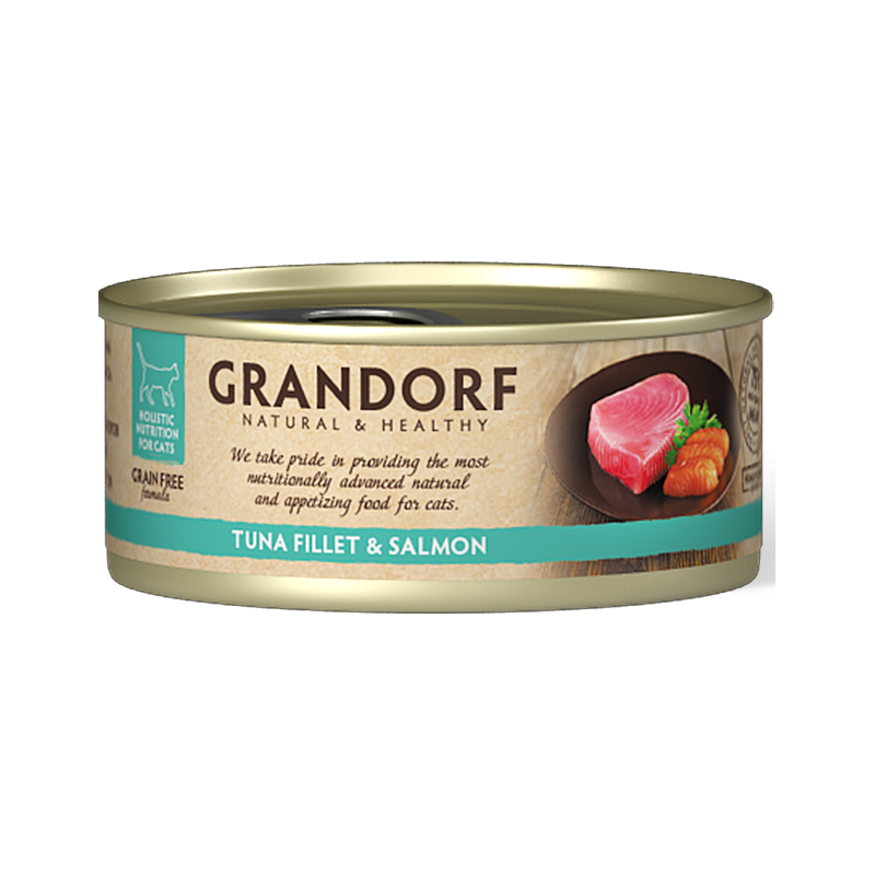 Chat Filet de Thon et Filet de Saumon 70gr - Grandorf