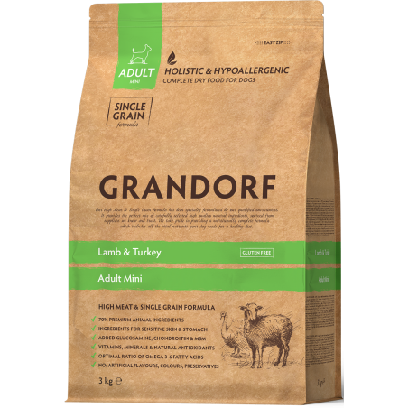 Chien Adult Mini Races - Agneau et Dinde 3kg - Grandorf GDDD0303 Grandorf 28,95 € Ornibird