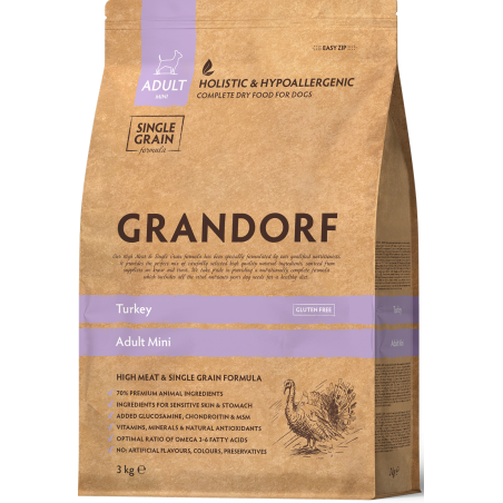 Chien Adult Mini Races - Dinde 3kg - Grandorf à 28,95 € - Grandorf - GDDD0403 - Grandorf