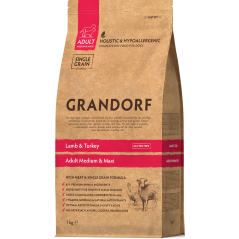 Chien Adult Medium & Maxi Races - Agneau et Dinde 1kg - Grandorf à 11,95 € - Grandorf - GDDD0501 - Grandorf