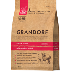 Chien Adult Medium & Maxi Races - Agneau et Dinde 3kg - Grandorf à 28,95 € - Grandorf - GDDD0503 - Grandorf