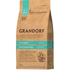 Chien Adult Medium & Maxi Races - 4 Viandes 1kg - Grandorf GDDD1101 Grandorf 14,95 € Ornibird