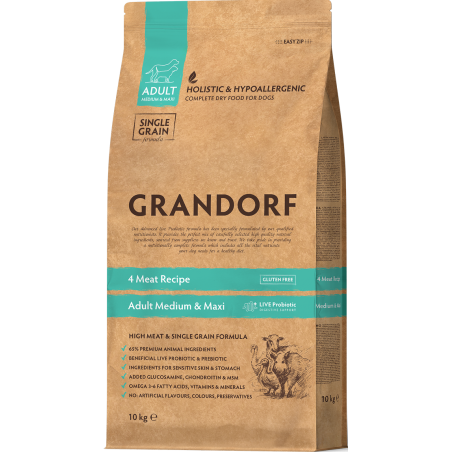 Chien Adult Medium & Maxi Races - 4 Viandes 10kg - Grandorf GDDD1110 Grandorf 78,95 € Ornibird