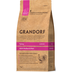 Chien Adult Medium & Maxi Races - Dinde 1kg - Grandorf à 11,95 € - Grandorf - GDDD1201 - Grandorf