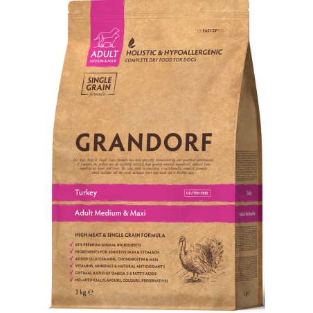 Chien Adult Medium & Maxi Races - Dinde 3kg - Grandorf GDDD1203 Grandorf 28,95 € Ornibird