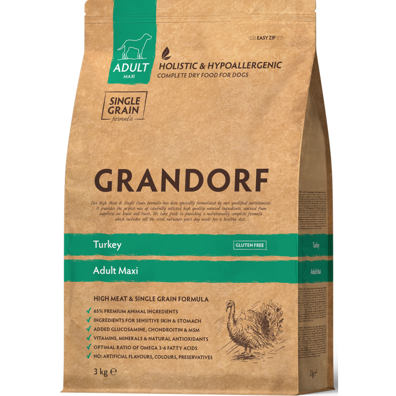 Chien Adult Maxi Races - Dinde 3kg - Grandorf