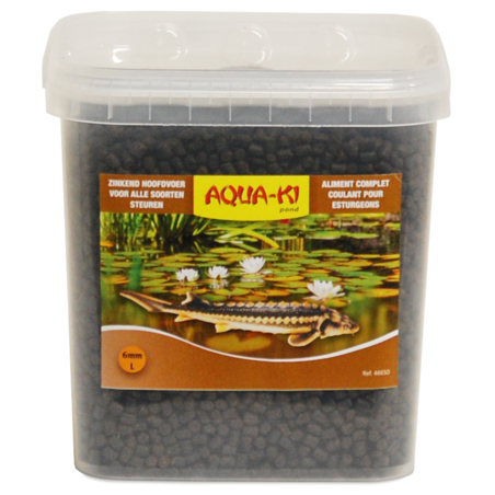 Esturgeons Nourriture Brun 6mm Seau 5,4L - Aqua-Ki à 21,15 € - Aqua-Ki - 46650 - Poissons d'étang