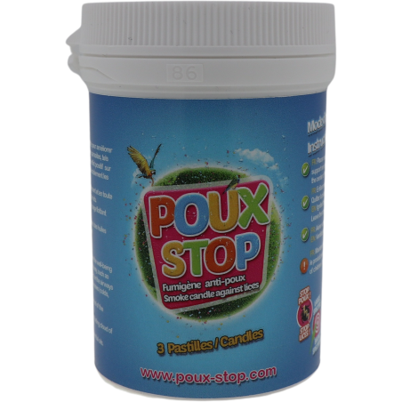 Fumigène Anti-Poux - 3 Pastilles - Poux-Stop à 15,15 € - Poux Stop - POUX-STOP - Anti-Poux