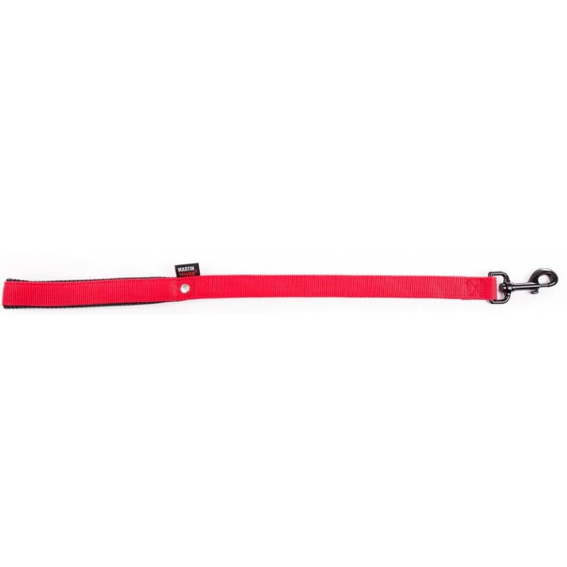 Laisse Nylon Double 25mm-60cm Rouge - Martin Sellier