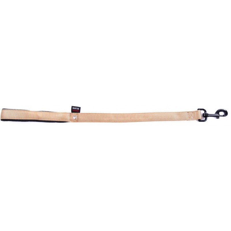 Laisse Nylon Double 25mm-60cm Beige - Martin Sellier