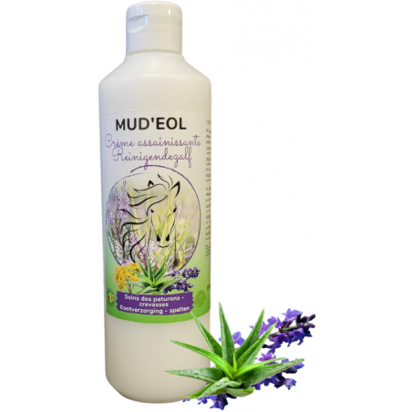 Mud'eol Crème Crème onctueuse pour les paturons & les crevasses 500ml - Essence of Life à 34,90 € - Essence Of Life - CHEV-12...