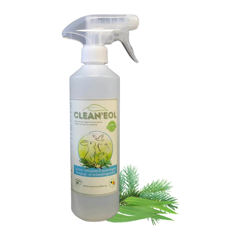 Clean'eol Lotion assainissante pour cage, enclos, ... 500ml - Essence of Life (Rongeurs & oiseaux)