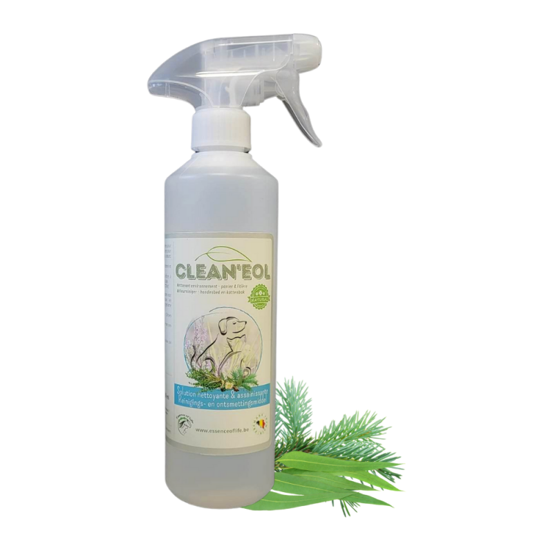 Clean'eol Lotion assainissante pour panier, bac de litière, ... 500ml - Essence of Life (Chat & chien)