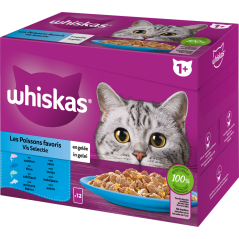 Les poissons favoris en gelée 12x85gr - Whiskas à 6,90 € - Whiskas - 440504 - Whiskas