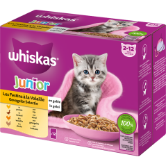 Junior Les festins à la volaille en gelée 12x85gr - Whiskas à 6,90 € - Whiskas - 440853 - Whiskas