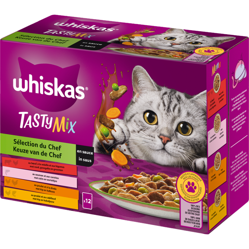 Tasty Mix Sélection du chef en sauce 12x85gr - Whiskas