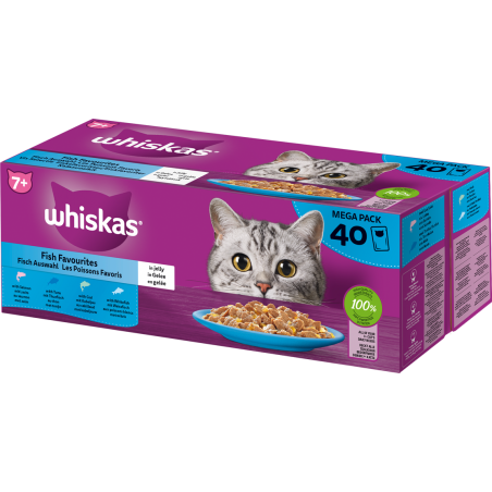 Senior 7+ Les poissons favoris en gelée 40x85gr - Whiskas à 20,40 € - Whiskas - 443145 - Whiskas