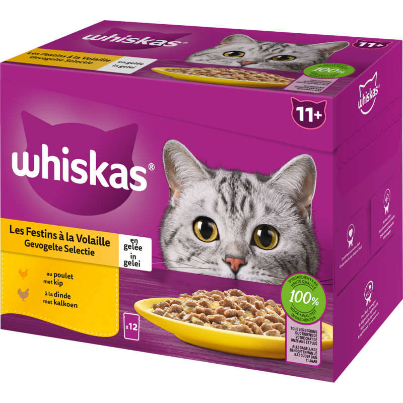 Les festins à la volaille en gelée 12x85gr - Whiskas