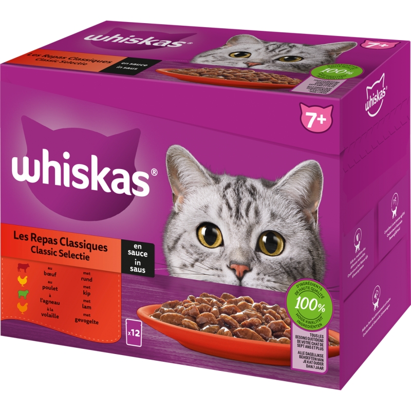 Senior 7+ Les repas classiques en sauce 12x85gr - Whiskas